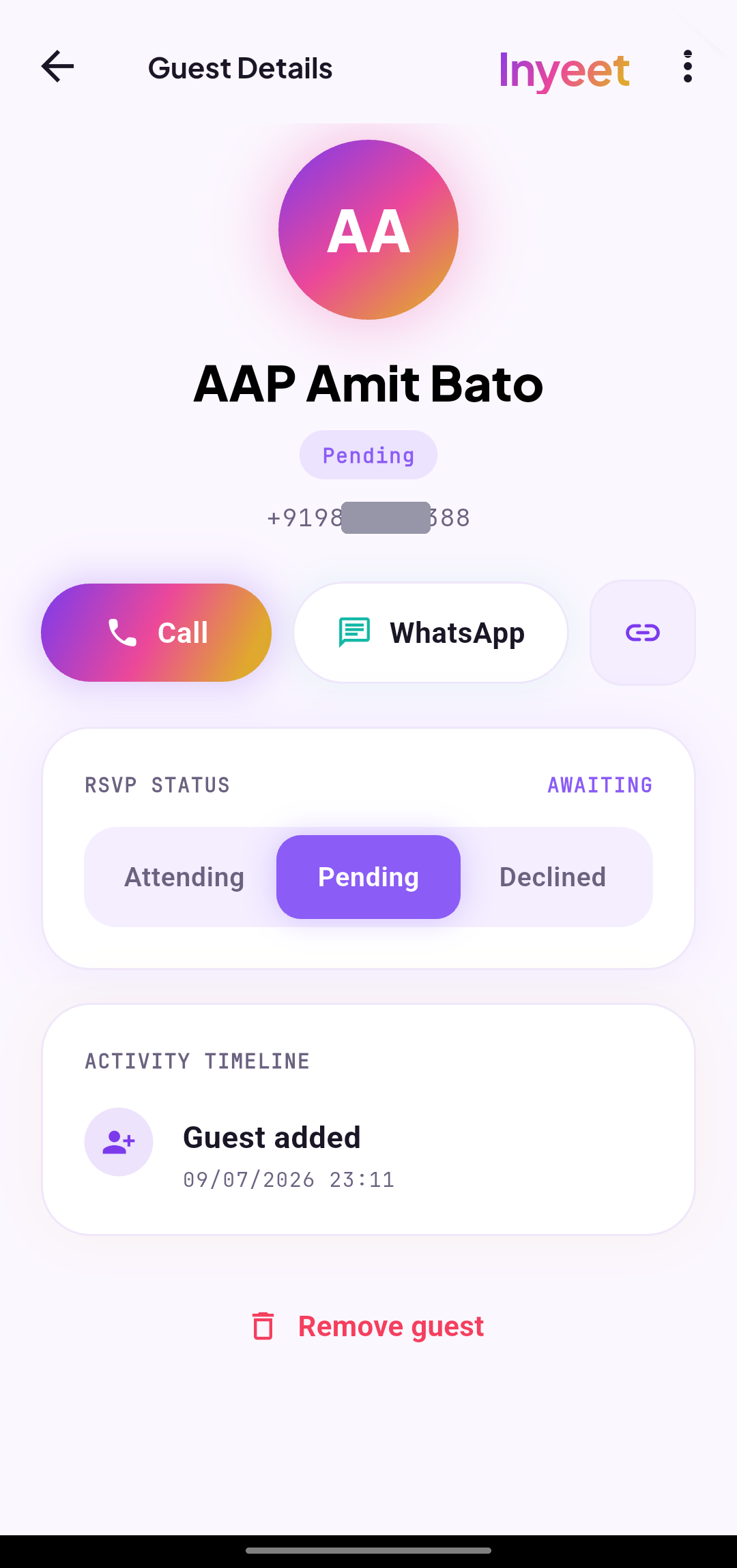 Every guest, in detail